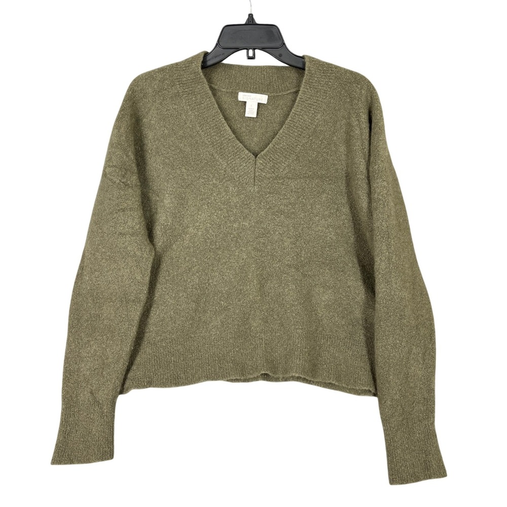 Nordstrom Signature Cashmere Sweater Women L V Neck Knit Pullover